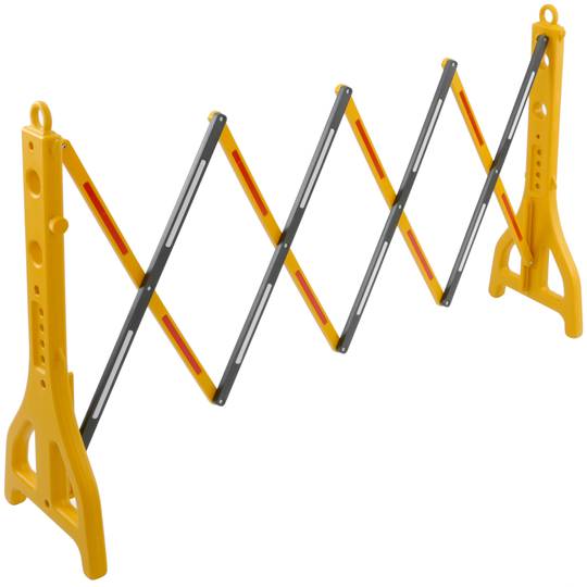 Extendable barrier 23-250 cm yellow and black with reflectors