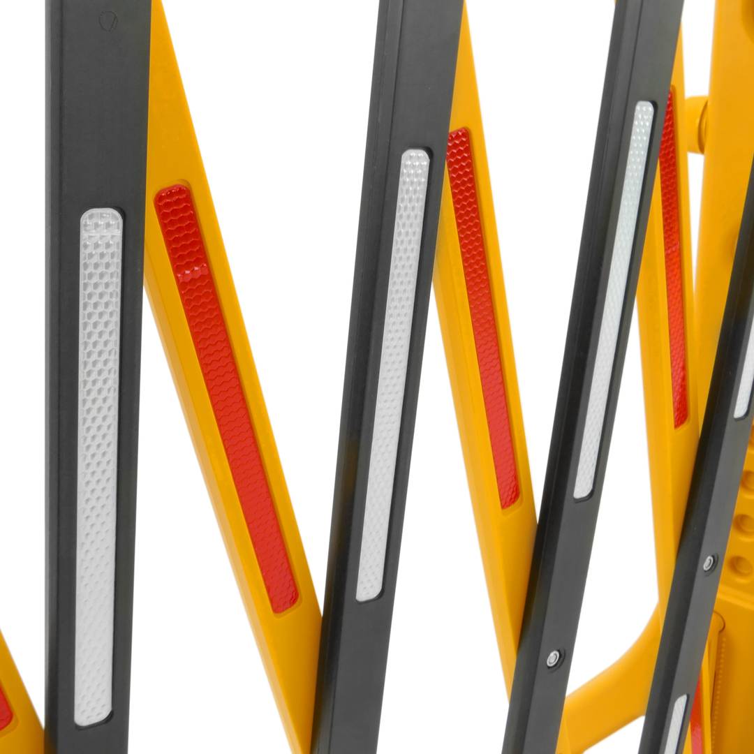 Extendable barrier 23-250 cm yellow and black with reflectors