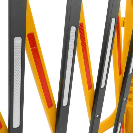Extendable barrier 23-250 cm yellow and black with reflectors