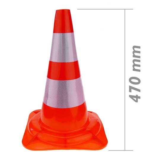 Reflective traffic cone 470 mm rubber