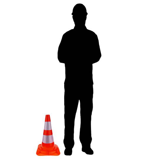 Reflective traffic cone 470 mm rubber
