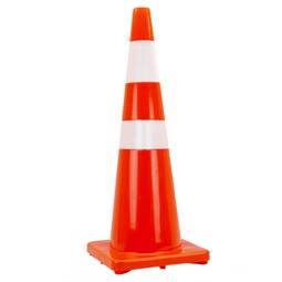 Cône de signalisation avec bandes réfléchissants de 92 cm en caoutchouc