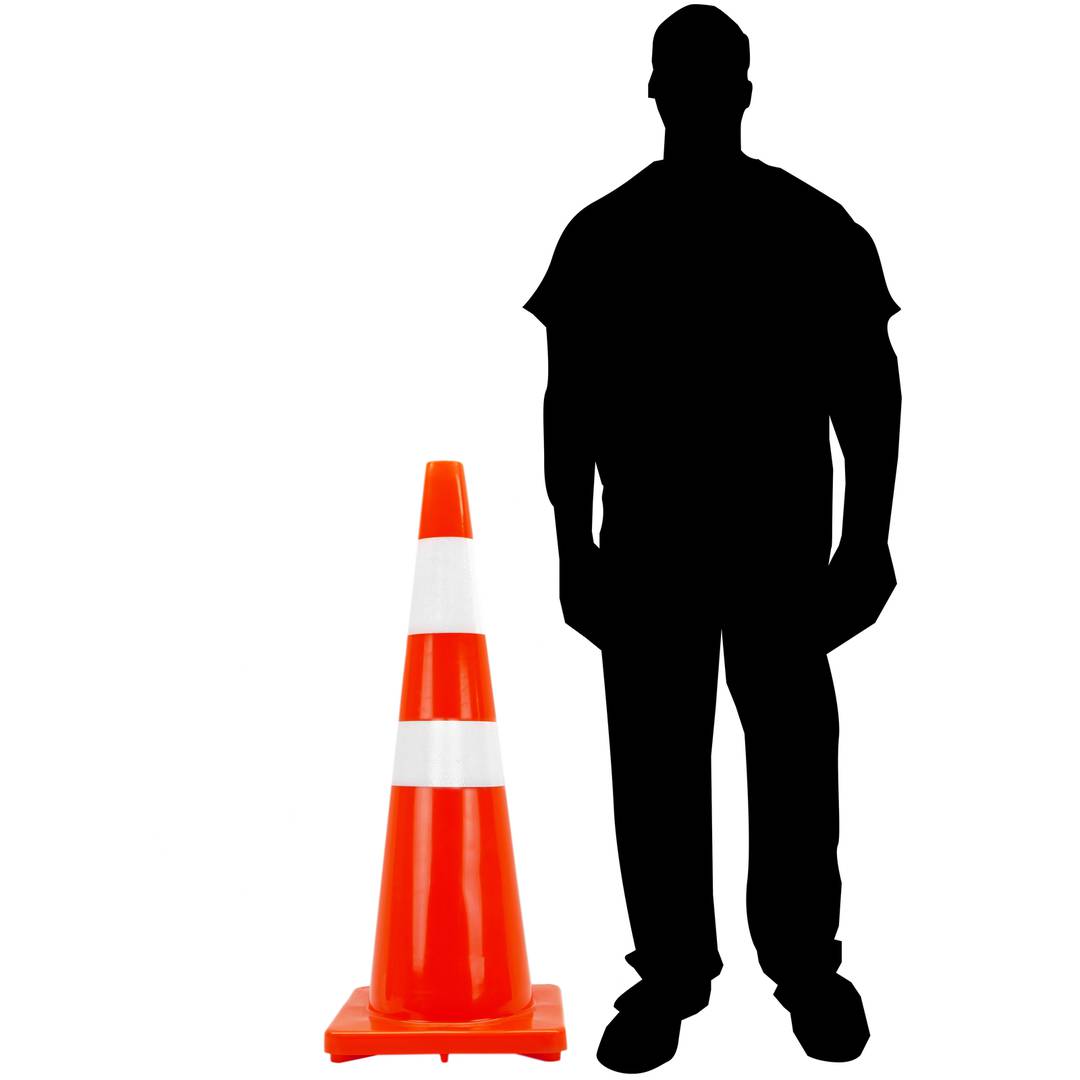 Cone de trânsito sinalização e marcado com refletor de 92 cm de borracha