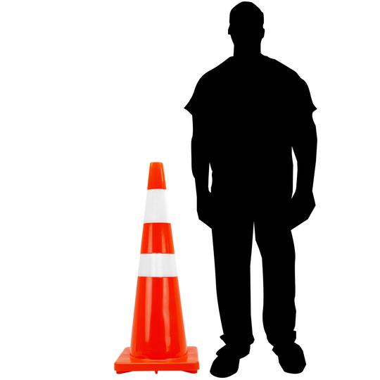 Cone de trânsito sinalização e marcado com refletor de 92 cm de borracha