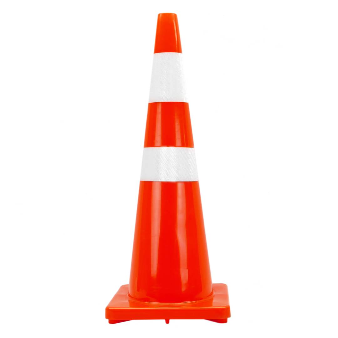 Cone de trânsito sinalização e marcado com refletor de 92 cm de borracha