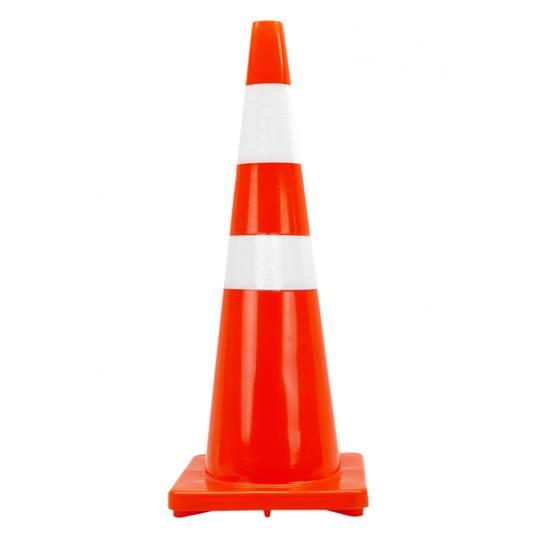 Cone de trânsito sinalização e marcado com refletor de 92 cm de borracha