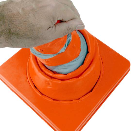 Cône de signalisation avec bandes réfléchissants de 400 mm pliable