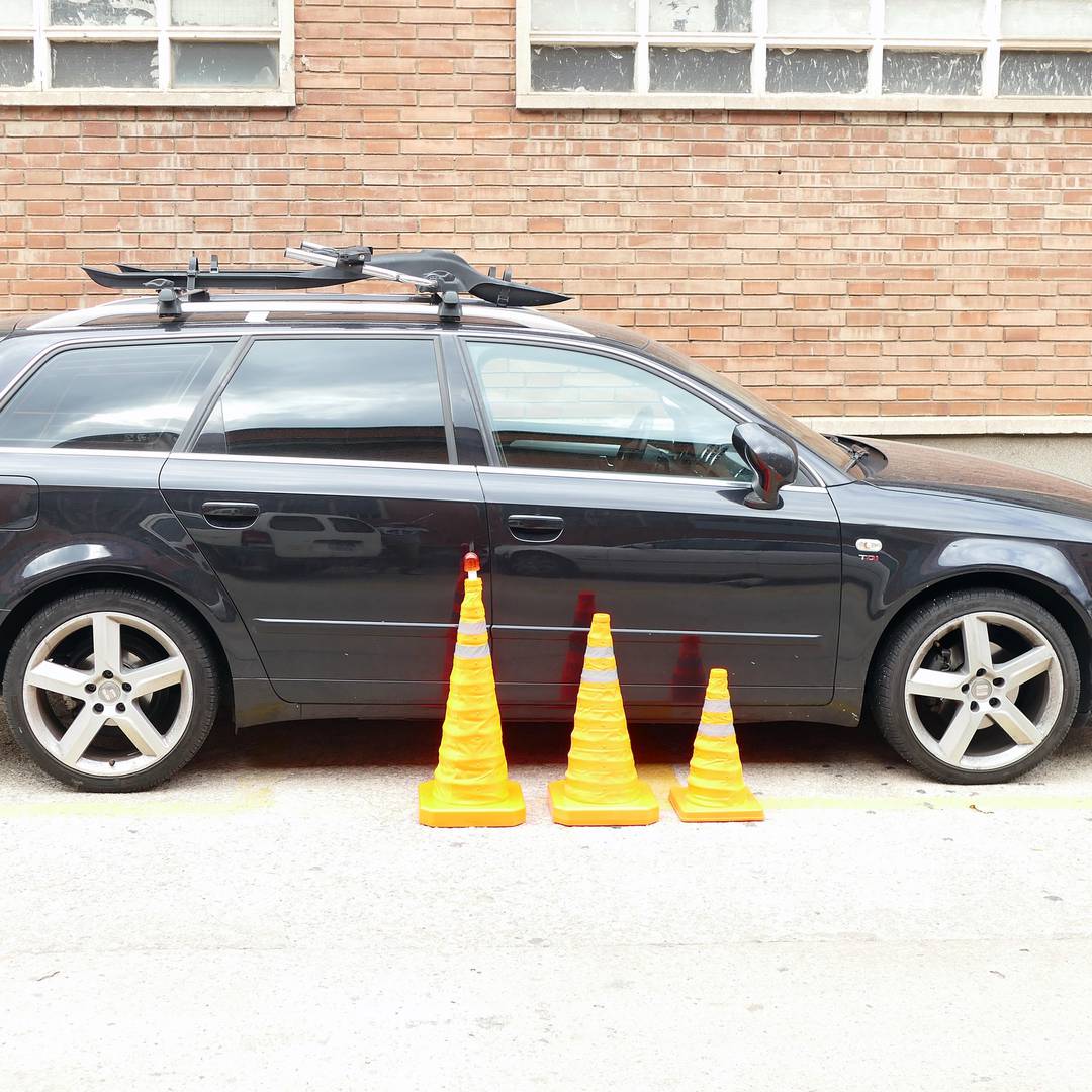 Cône de signalisation avec bandes réfléchissants de 400 mm pliable