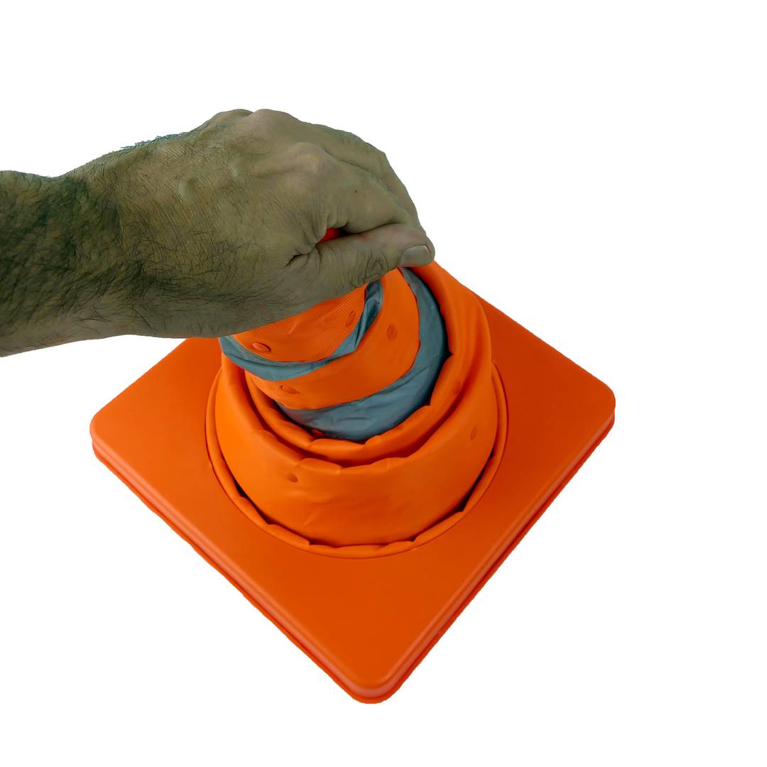 Cone de trânsito sinalização e marcado com refletor de 58 cm dobrável