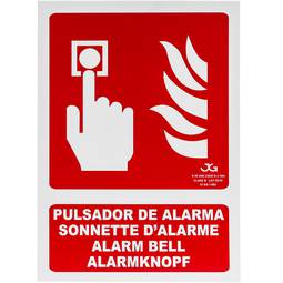 Affiche de sonnette d'alarme homologué 21 x 30 cm. Signal luminescent
