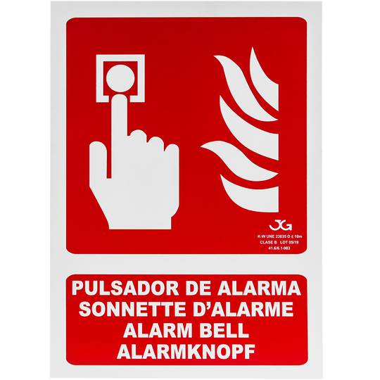 Schild PVC Brandmelder langnachleuchtend 21 x 30 cm. Lumineszenz Signal