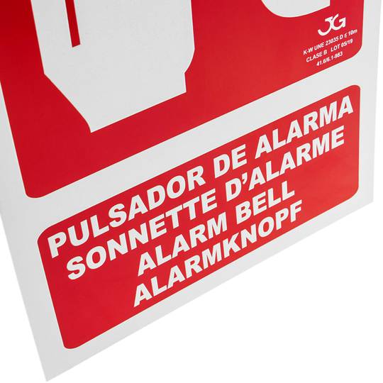 Schild PVC Brandmelder langnachleuchtend 21 x 30 cm. Lumineszenz Signal