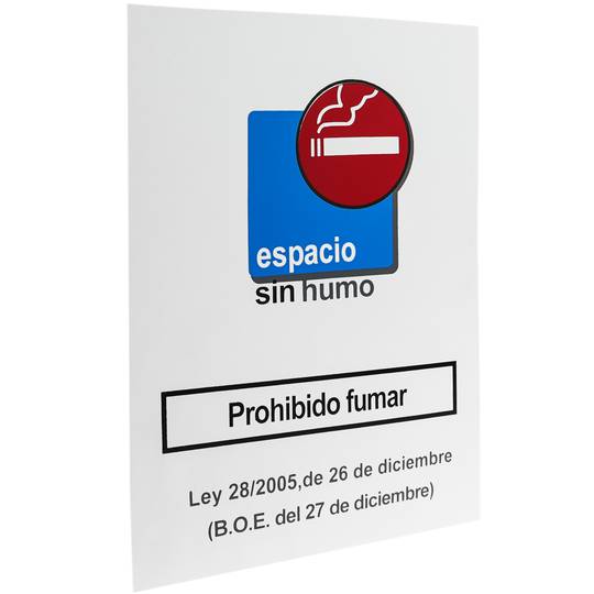 Smoke free space poster 21 x 29 cm. Informative sign smoking ban