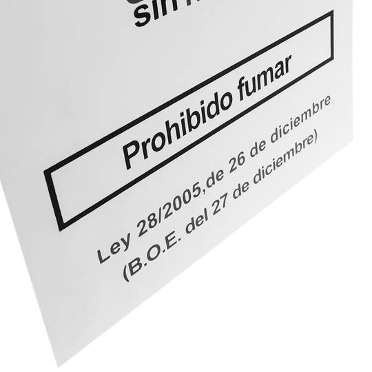 Smoke free space poster 21 x 29 cm. Informative sign smoking ban