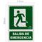 Cartell de sortida d'emergència a l'esquerra. Senyal luminiscent de 21 x 30 cm