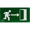 Signe de sortie de secours à droite. Signal d'urgence luminescent de 32 x 16 cm