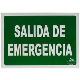 Signe de sortie de secours. Signal d'urgence luminescent de 30 x 21 cm avec SALIDA DE EMERGENCIA