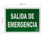 Signe de sortie de secours. Signal d'urgence luminescent de 30 x 21 cm avec SALIDA DE EMERGENCIA