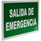 Signe de sortie de secours. Signal d'urgence luminescent de 30 x 21 cm avec SALIDA DE EMERGENCIA
