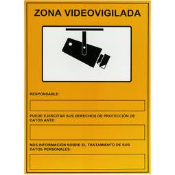 Affiche de zone de surveillance vidéo 21 x 29 cm. Signal informatif d'enregistrement CCTV