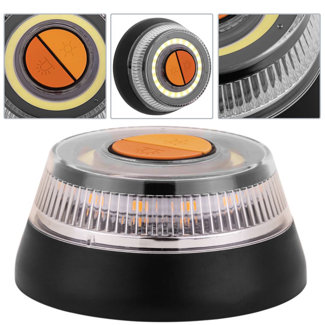 Luce Di Emergenza V16 Stroboscopica A LED Con Magnete – Ricaricabile, Bianco/Giallo