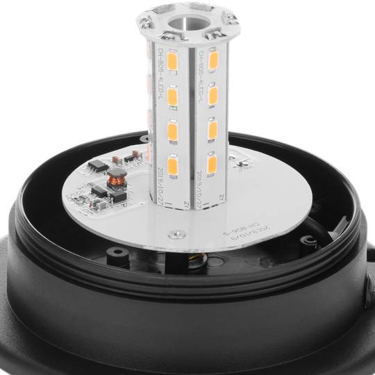 Primematik Rotating Emergency Car LED Strobe Light With Cigarette Lighter Plug And Switch 10V Amber