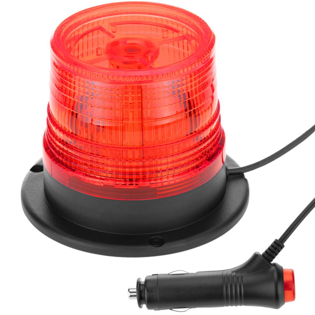 Luce stroboscopica a LED rotante di emergenza per auto con presa  accendisigari e interruttore 10V rossa - Cablematic