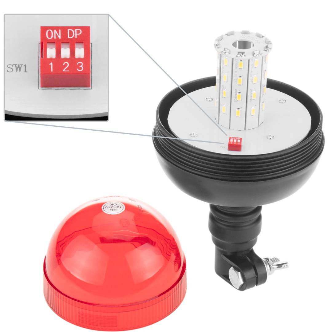 Emergency 12-24 Vdc Rotating Red LED Strobe Light with Interchangeable  Bracket - Cablematic