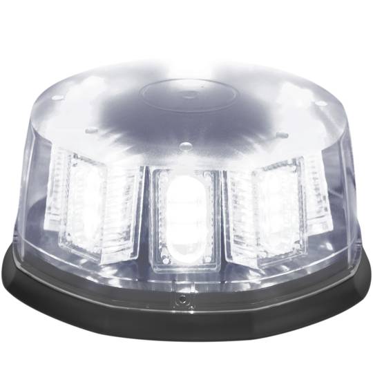 Lumière stroboscopique blanche avec base magnétique et prise allume-cigare avec interrupteur et sélection de mode