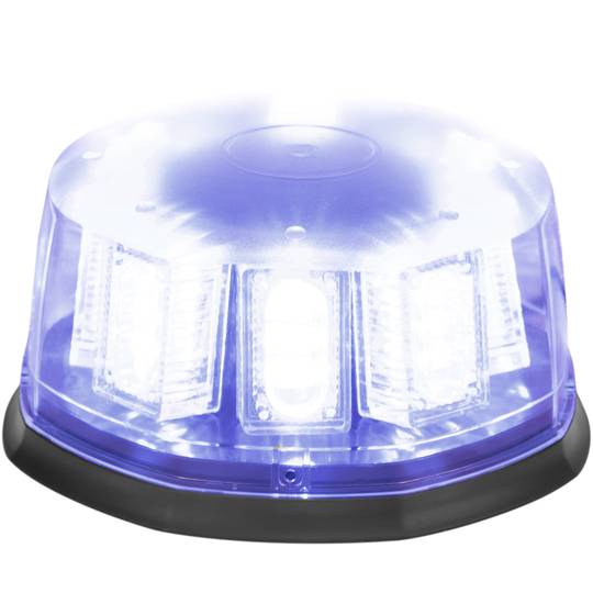 Lumière stroboscopique bleue avec base magnétique et prise allume-cigare avec interrupteur et sélection de mode