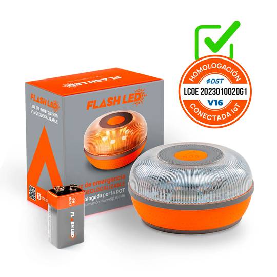 Baliza geolocalizada luz de emergencia conectada V16 DGT 3.0 para coche moto o camión
