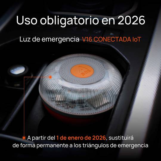 Baliza geolocalizada luz de emergencia conectada V16 DGT 3.0 para coche moto o camión