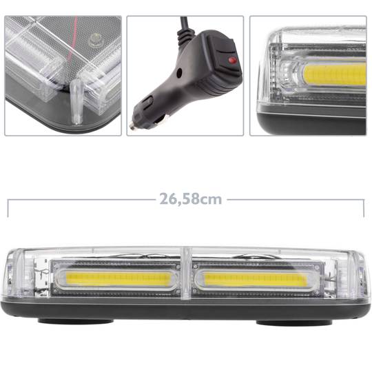 Lampe d'avertissement ou d'urgence à LED stroboscopique bleue COB avec prise allume-cigare avec interrupteur marche / arrêt