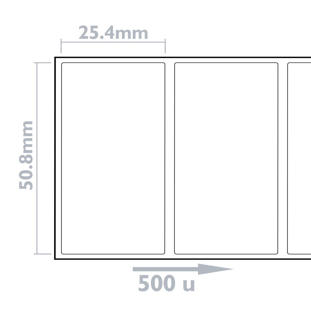 Bobina da 500 etichette termiche adesive mm 57x65 - Foro 25/40 mm