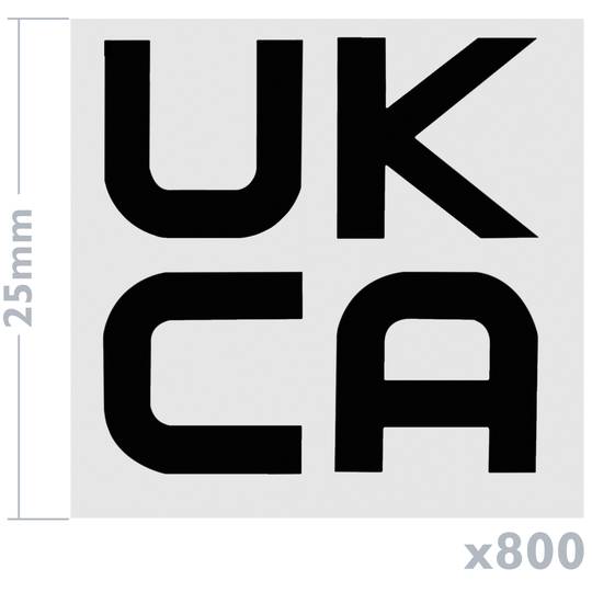 Thermisch label op rol met 800 labels met UKCA-logo 25x25 mm