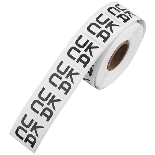 Thermisch label op rol met 800 labels met UKCA-logo 25x25 mm