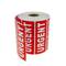 Roll adhesive labels with 1000 labels for urgent packages shipments 89x32mm