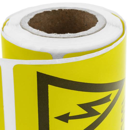 Rouleaux bobine 100 étiquettes pour l'avertissement de risque électrique 75x50mm
