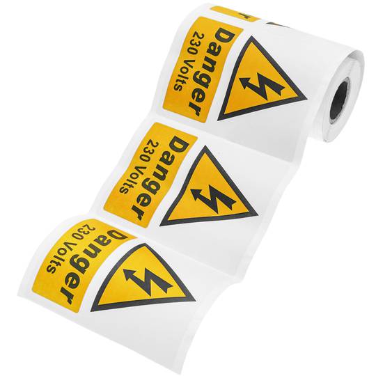 Rollen spule 100 etiketten zur elektrischen Risikowarnung 100x75mm