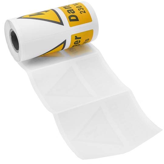 Rollen spule 100 etiketten zur elektrischen Risikowarnung 100x75mm