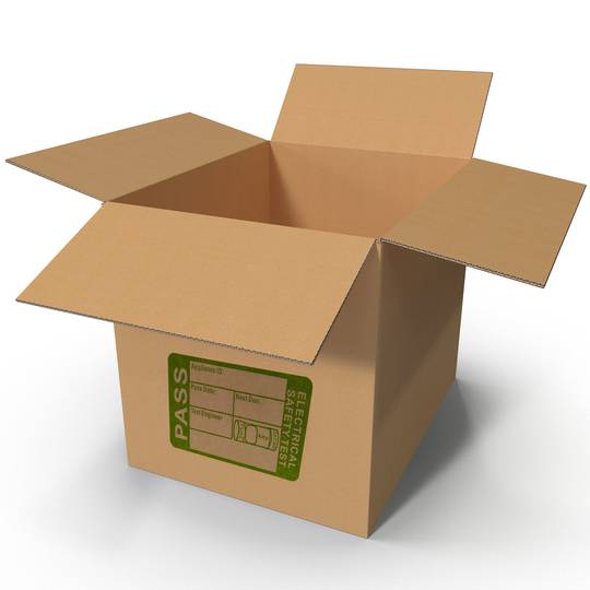 Rol van 1000 zelfklevende etiketten elektrische veiligheidstest 38x25mm