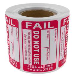 Rollen spule 200 etiketten für elektrische Sicherheitsprüfung 38x28mm