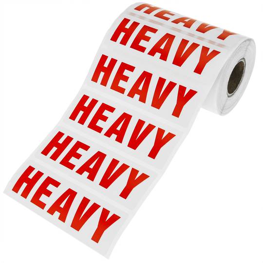 Rol van 500 zelfklevende etiketten voor zendingen van zware pakketten 90x30 mm zwaar