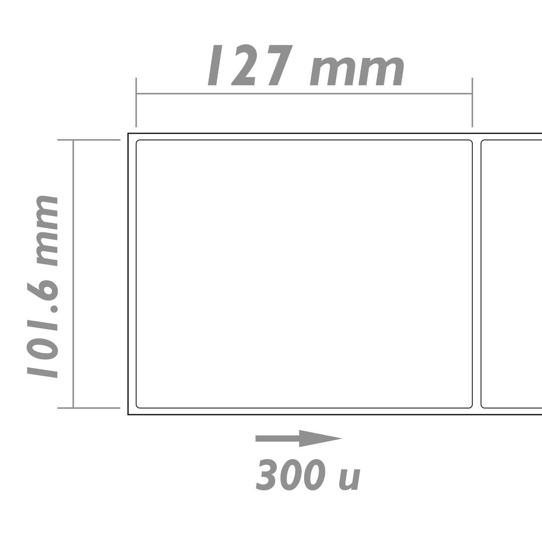Rolka 300 etykiet samoprzylepnych do bezpośredniej drukarki termicznej 101,6 x 127 mm