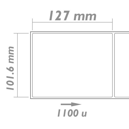 Rouleaux bobine 1100 étiquettes pour imprimante thermique directe 101.6x127mm