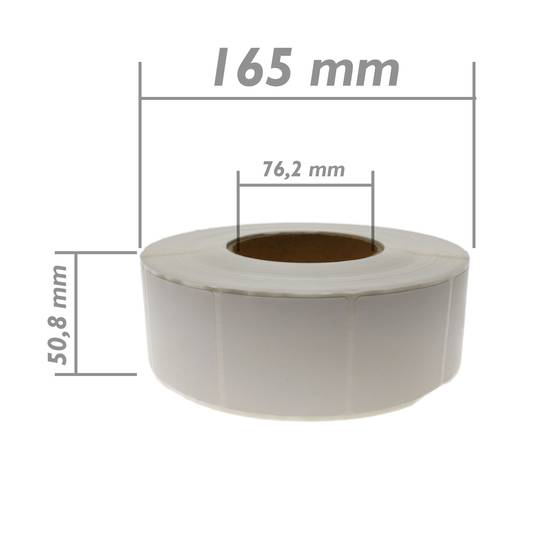Rolka 2300 etykiet samoprzylepnych do bezpośredniej drukarki termicznej 50,8 x 50,8 mm