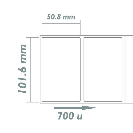 Thermal roll label with 700 labels for thermal transfer printer 101.6x50.8mm