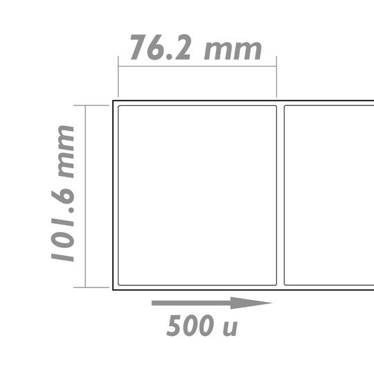 Rouleaux bobine 500 étiquettes pour imprimante transfert thermique 101.6x76.2mm