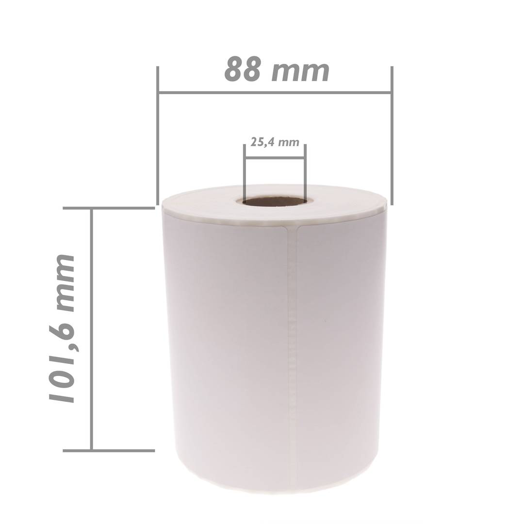 Rouleaux bobine 300 étiquettes pour imprimante transfert thermique 101.6x127mm