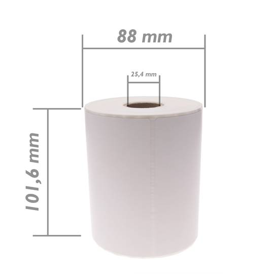 Rouleaux bobine 300 étiquettes pour imprimante transfert thermique 101.6x127mm